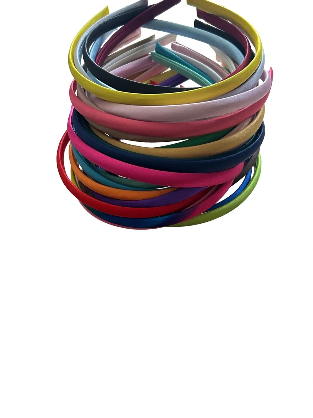 28 Colorful Satin Headband Set - Multi Color, new without tag